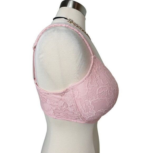 Women's Bra 40DD Pink Lace Full Coverage Padded Straps Underwire 40E Bra NWOT - Picture 3 of 7